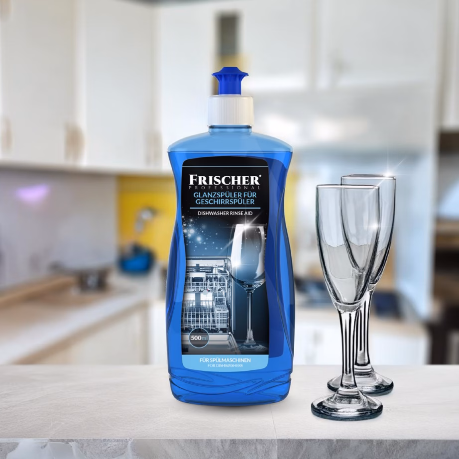 Nõudepesumasina loputusvahend FRISCHER, 0,5 l, pigistatavas pudelis - 7