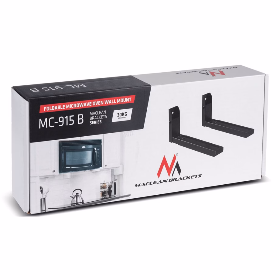 Mikrolaineahju seinakinnitus Maclean MC-915 B, reguleeritav 32,5–49,2 cm, 30 kg, must - 2