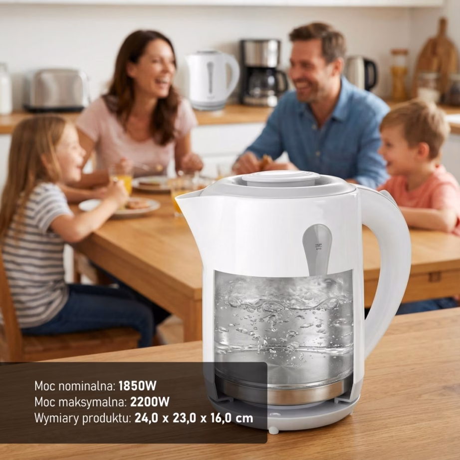 Veekeetja Adler AD 1244, 2,5 l, 2200 W, valge-sinine - 8