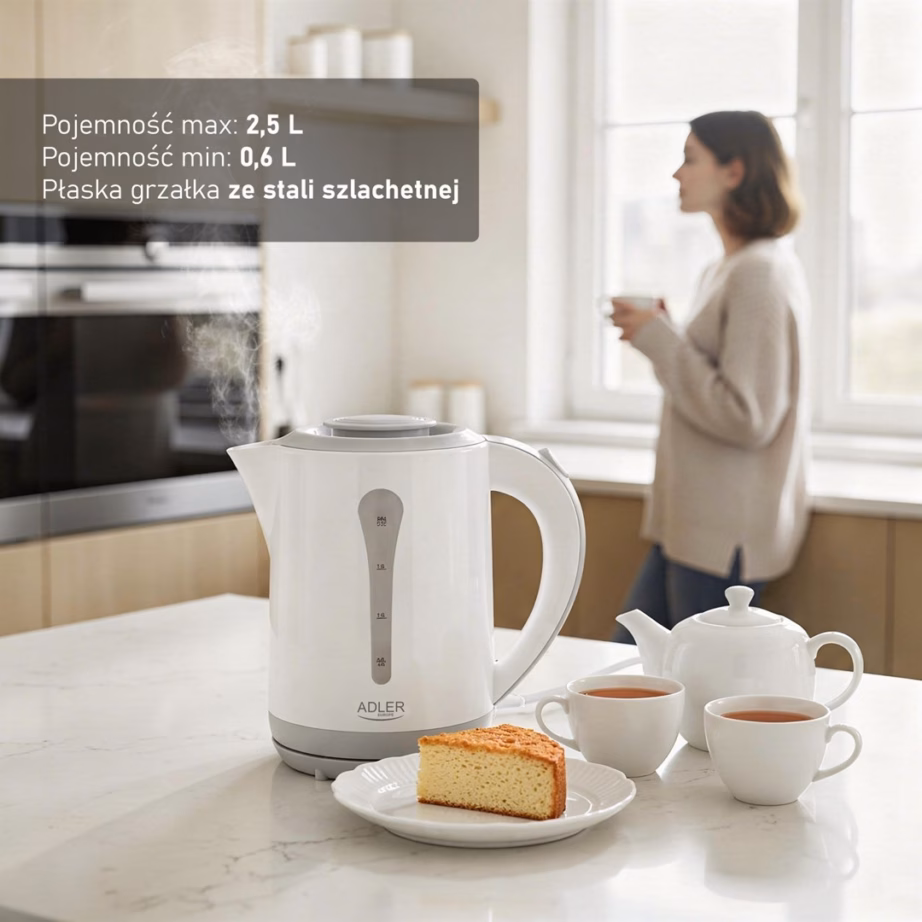 Veekeetja Adler AD 1244, 2,5 l, 2200 W, valge-sinine - 14