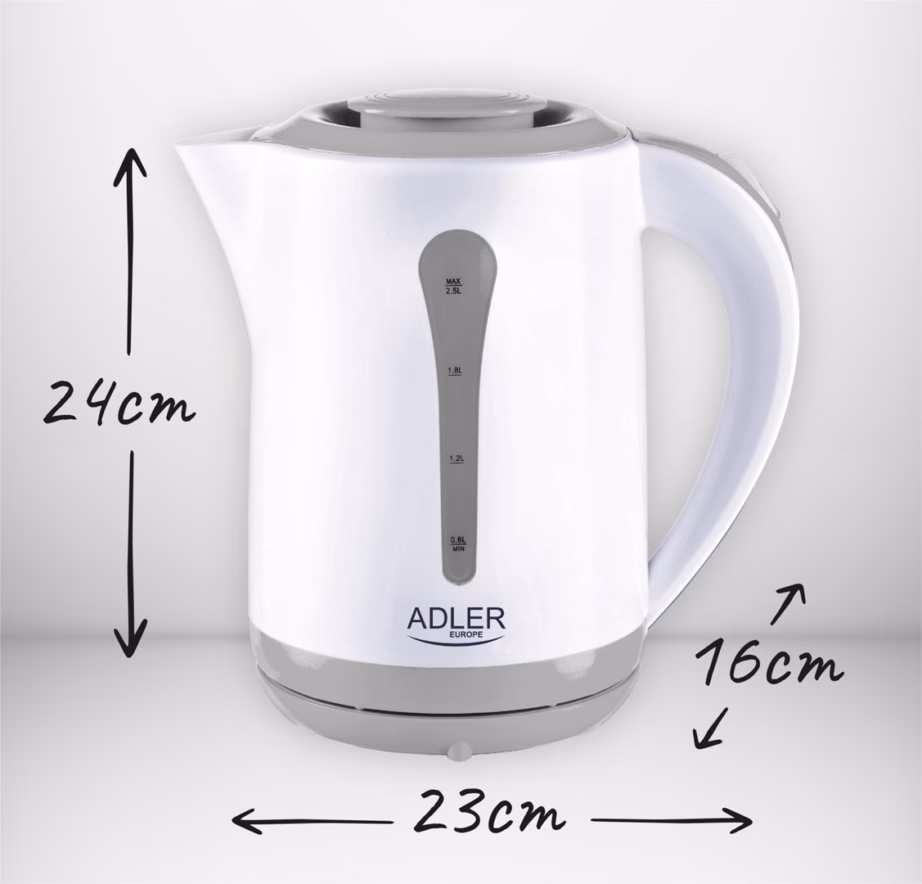 Veekeetja Adler AD 1244, 2,5 l, 2200 W, valge-sinine - 16