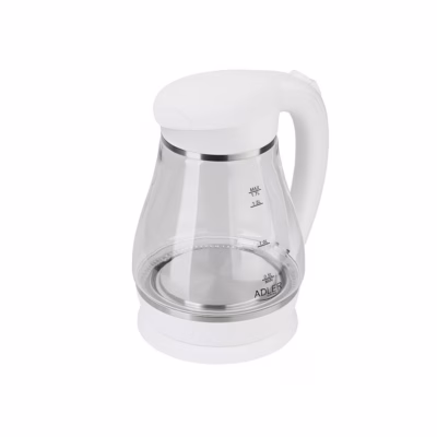 Veekeetja Adler AD 1274 B, 1,7 l, 2200 W, klaasist korpus, valge-läbipaistev