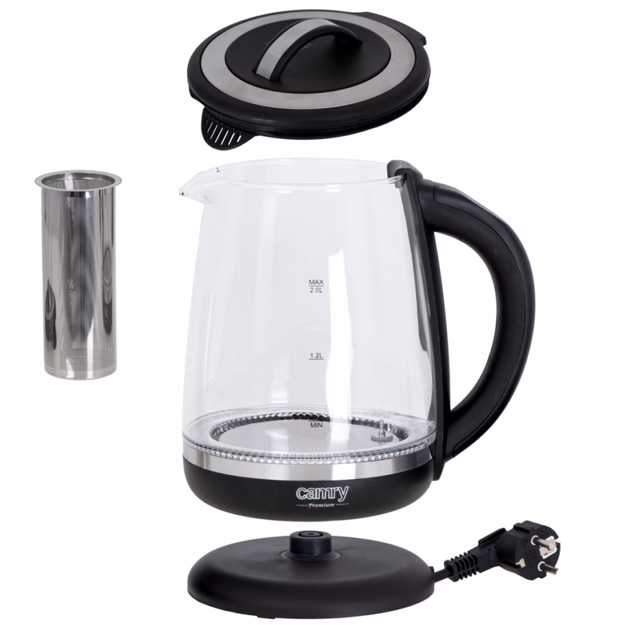 Veekeetja Adler Camry CR 1290, 2 l, 2200 W, klaaskorpus, reguleeritav temperatuur - 4