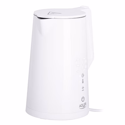 Veekeetja Adler AD 1345W, 1,7 l, kuni 2200 W, roostevaba teras, valge