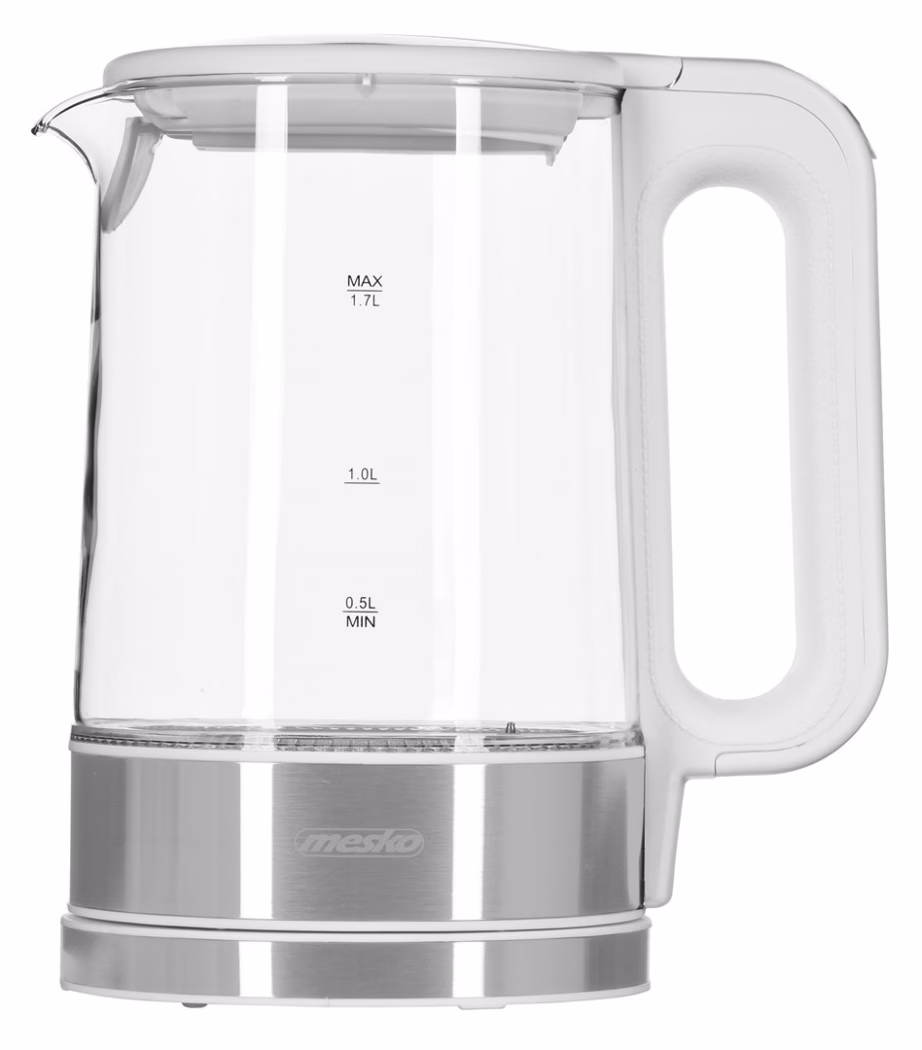 Veekeetja Adler MESKO MS 1301W, 1,7 l, 2200 W, klaas, valge - 4