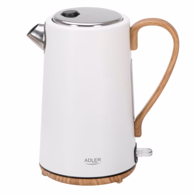 Veekeetja Adler AD 1352, 1,7 l, 1850–2200 W, valge puidutooniga