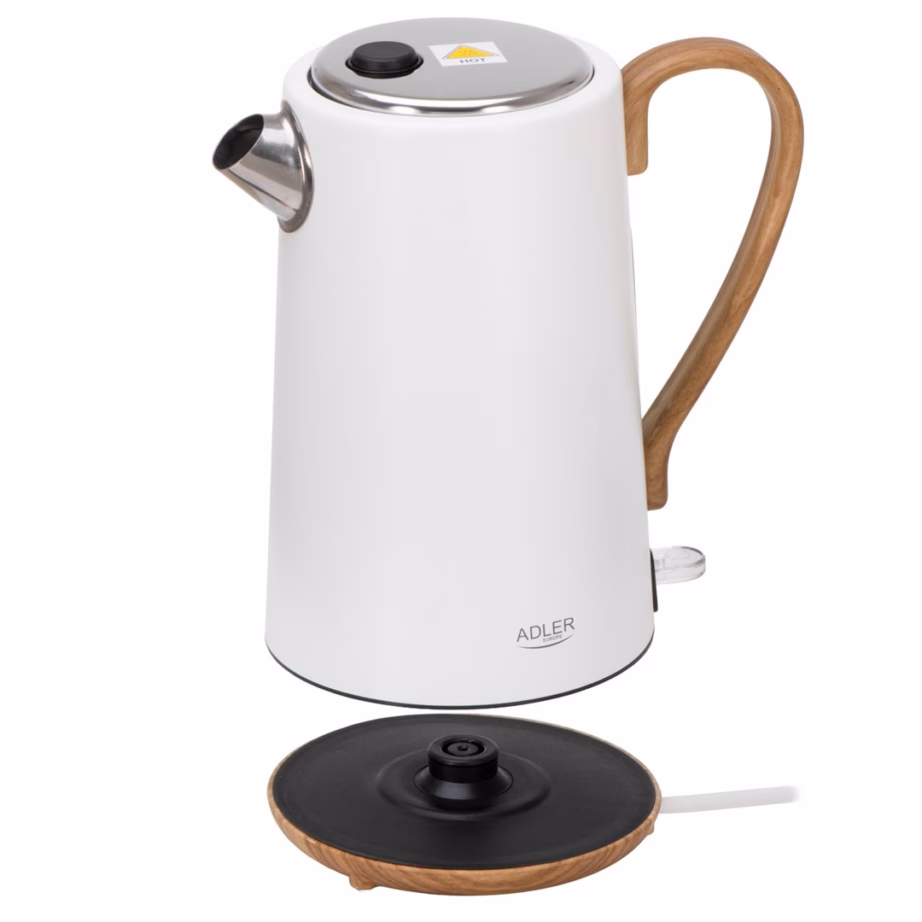 Veekeetja Adler AD 1352, 1,7 l, 1850–2200 W, valge puidutooniga - 5