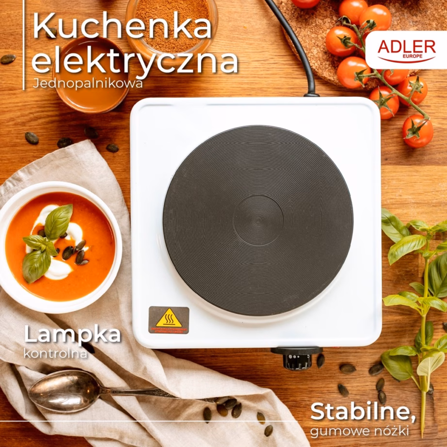Lauapliit Adler AD 6503, 1 keeduala, 1500 W, valge - 10