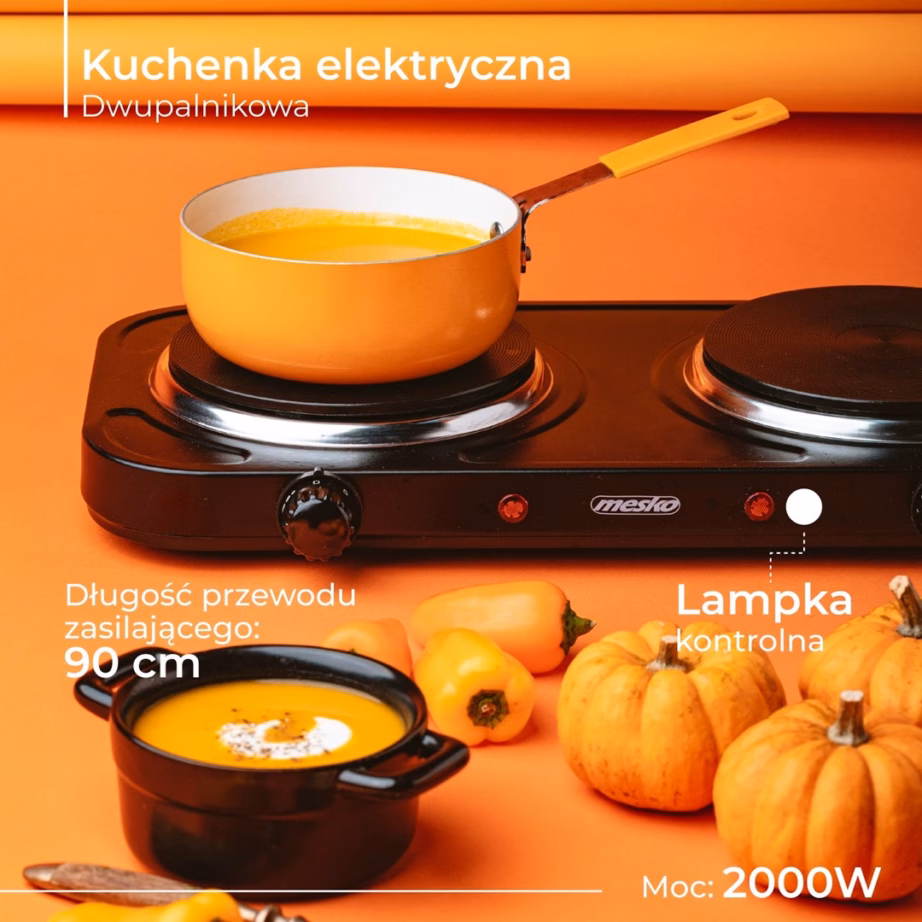 Elektriline lauapliit Adler Mesko Home MS 6509, 2 keeduala, 2000 W, must - 16