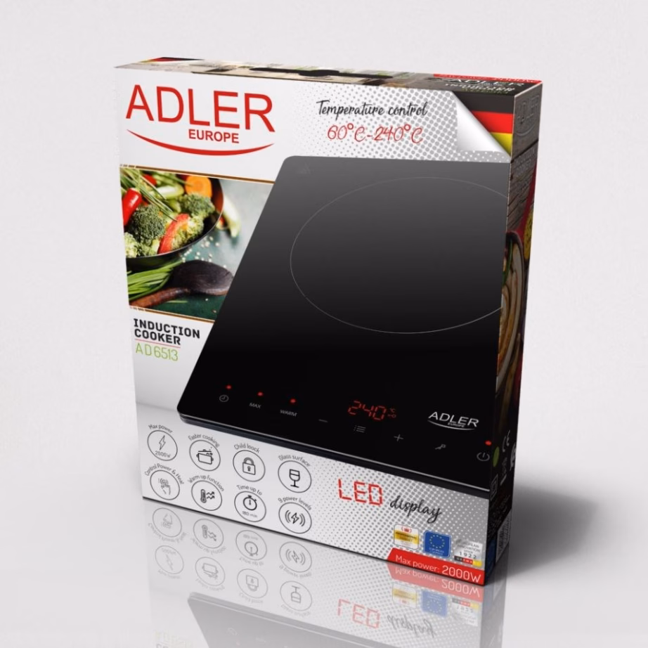Induktsioonpliit Adler AD 6513, 1 keeduala, 2000 W - 5