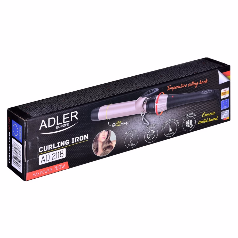 Lokitangid Adler AD 2118, 32 mm, 56 W, 140–200 °C, keraamiline kate - 2