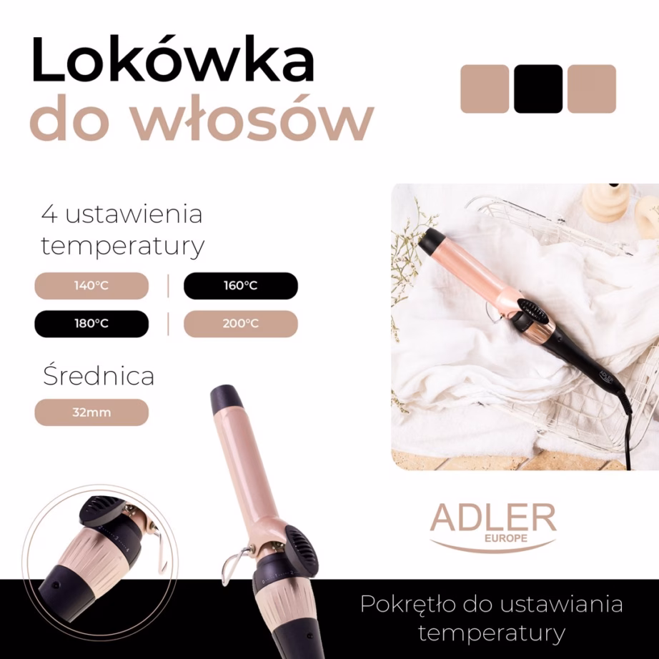 Lokitangid Adler AD 2118, 32 mm, 56 W, 140–200 °C, keraamiline kate - 10