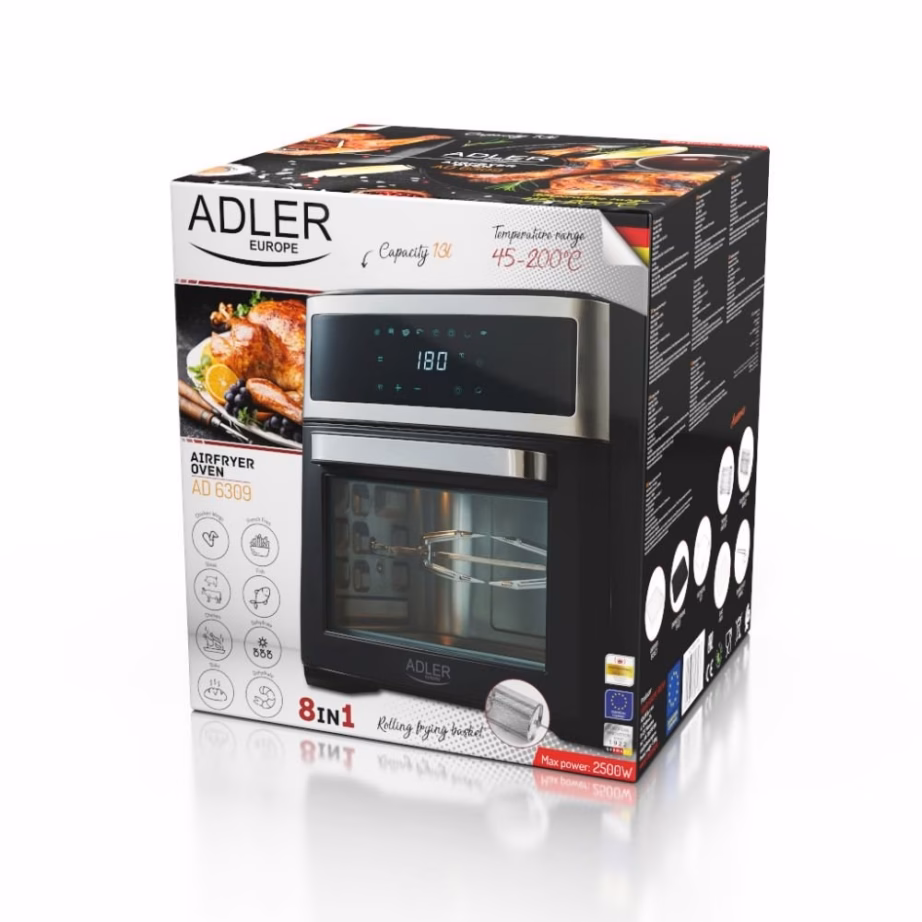 Rasvavaba miniahi Adler AD 6309, 2500 W, konvektsioon ja pöördvarras - 7