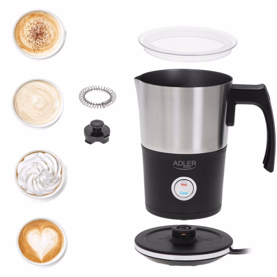 Piimavahustaja ja -soojendaja Adler AD 4497, 600 W, 300 ml, must/hõbedane - 10