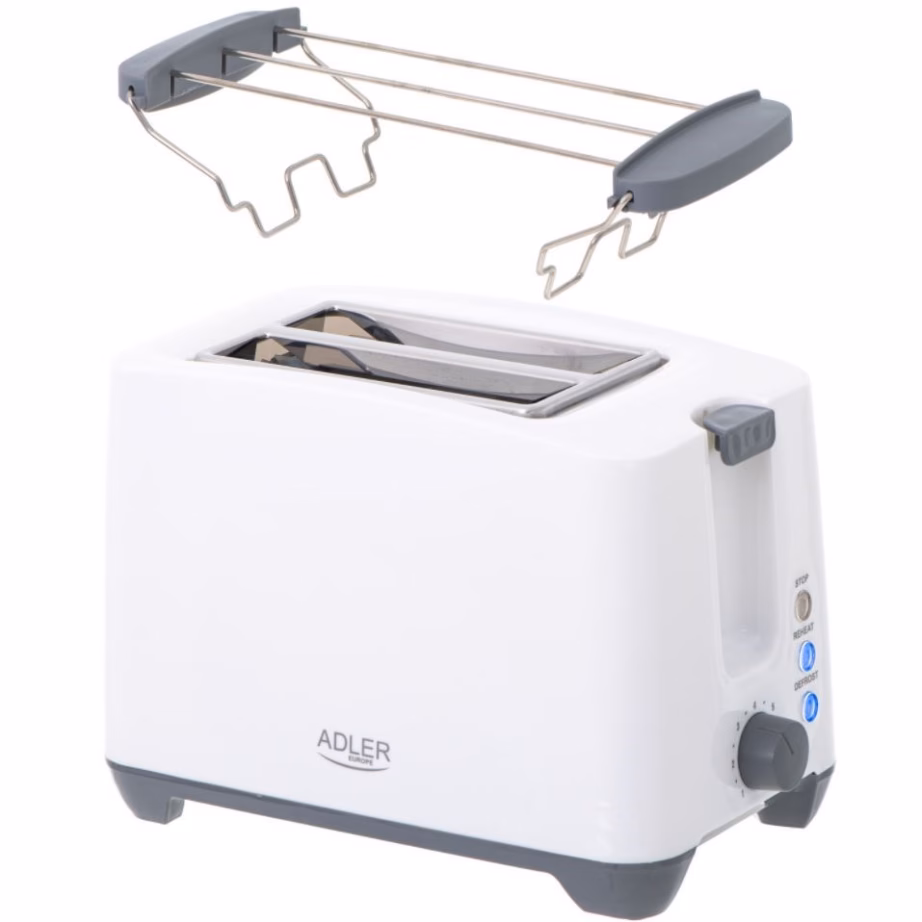 Röster Adler AD 3216, 2 viilu, 750 W, sulatus ja soojendusrest, valge/hall - 2