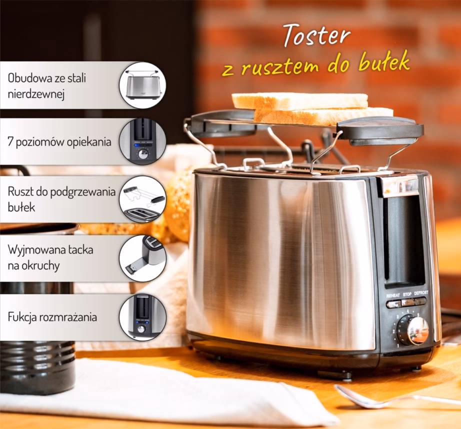 Röster Adler AD 3214, 2 viilu, 7 pruunistusastet, soojendusrestiga - 16