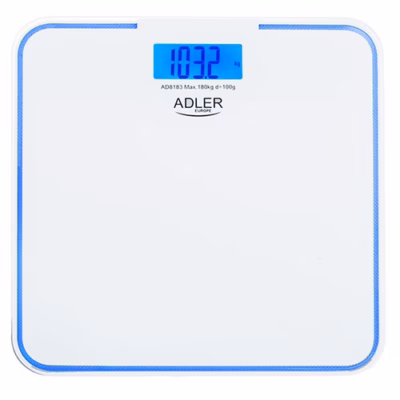 Elektrooniline vannitoakaal Adler AD 8183, 180 kg, sinise taustvalgustusega, valge