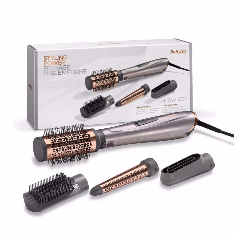 Juuste stiliseerimiskomplekt BaByliss Air Style 1000, 1000 W, 2,5 m juhe, must/vask/pallaadium - 9
