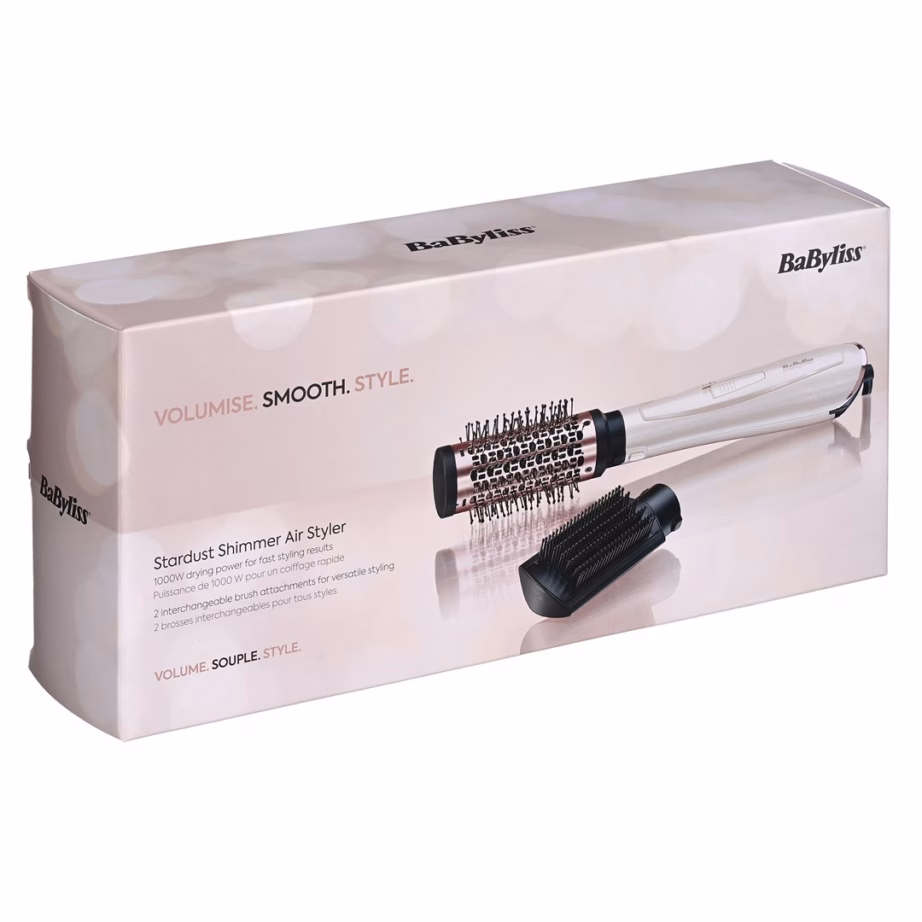 Juuksesirgendushari Babyliss AS914PE, 1000 W, ioonfunktsioon, 3 kiirust, must/roosakuldne - 9