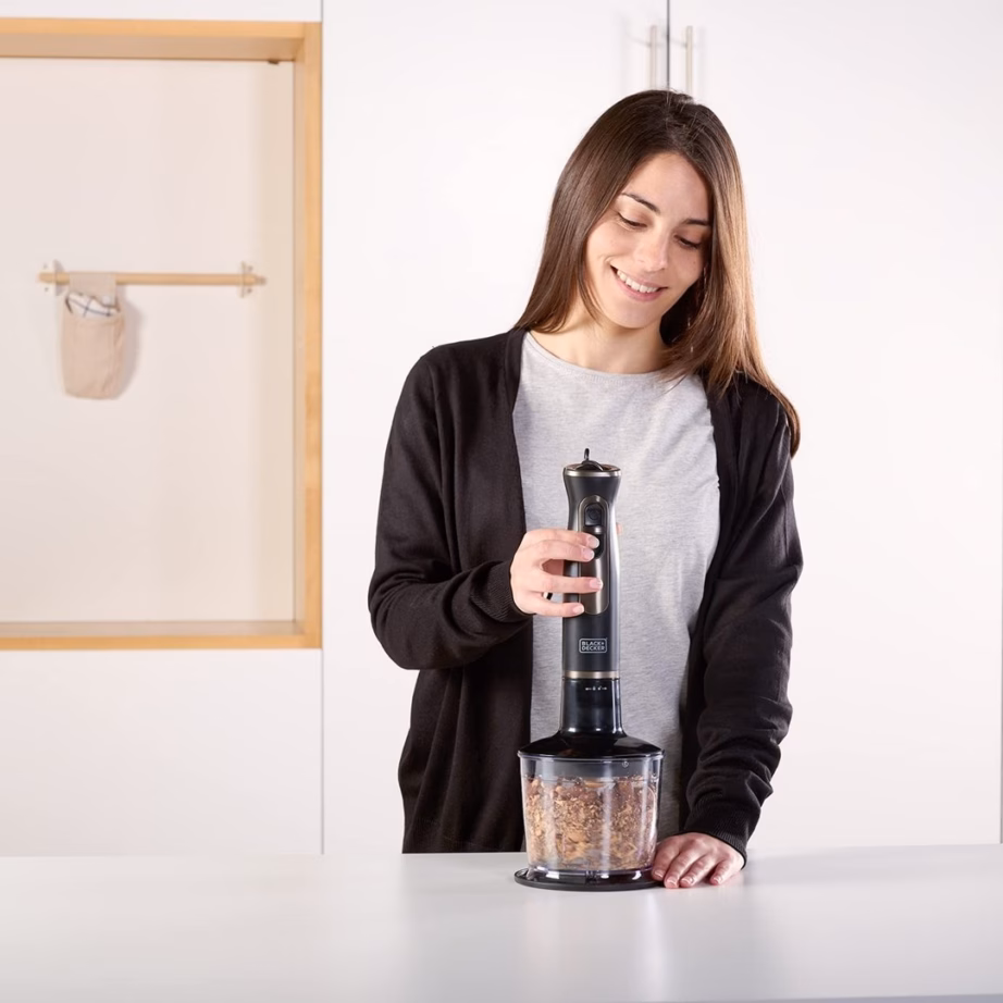 Saumikser Black+Decker BXHBA800E, 800 W, 0,6 l mõõdutops ja 0,5 l hakkija, must - 6