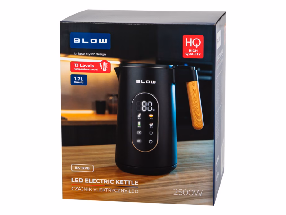 Veekeetja BLOW BK-17PB, ekraaniga, 1,7 l, 2500 W, must, puutetundlik juhtimine - 6