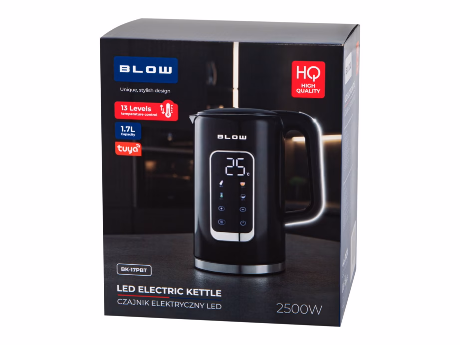 Veekeetja BLOW BK-17PBT, 1,7 l, 2500 W, puutejuhtimine, Wi‑Fi, must - 5