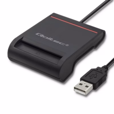 Kiibikaardi lugeja Qoltec Smart chip ID card scanner, USB 2.0, 0,9 m kaabel