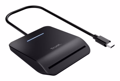 USB-C kiipkaardilugeja Trust Primo, 1 m kaabel, LED-indikaator, must