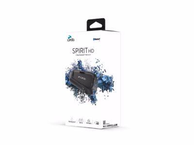 Mootorratta intercom Cardo Spirit HD, 2 kanalit, Bluetooth 5.2, kuni 600 m, must