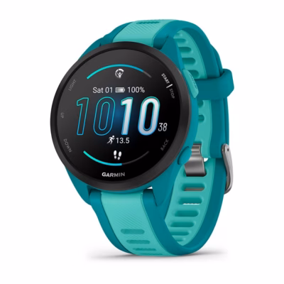 Nutikell Garmin Forerunner 165 Music, 43 mm, 1,2" AMOLED puuteekraan, GPS, türkiissinine