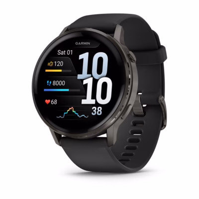 Nutikell Garmin Venu 4, 45 mm, 1,4" AMOLED puuteekraan, Wi‑Fi ja GPS, must