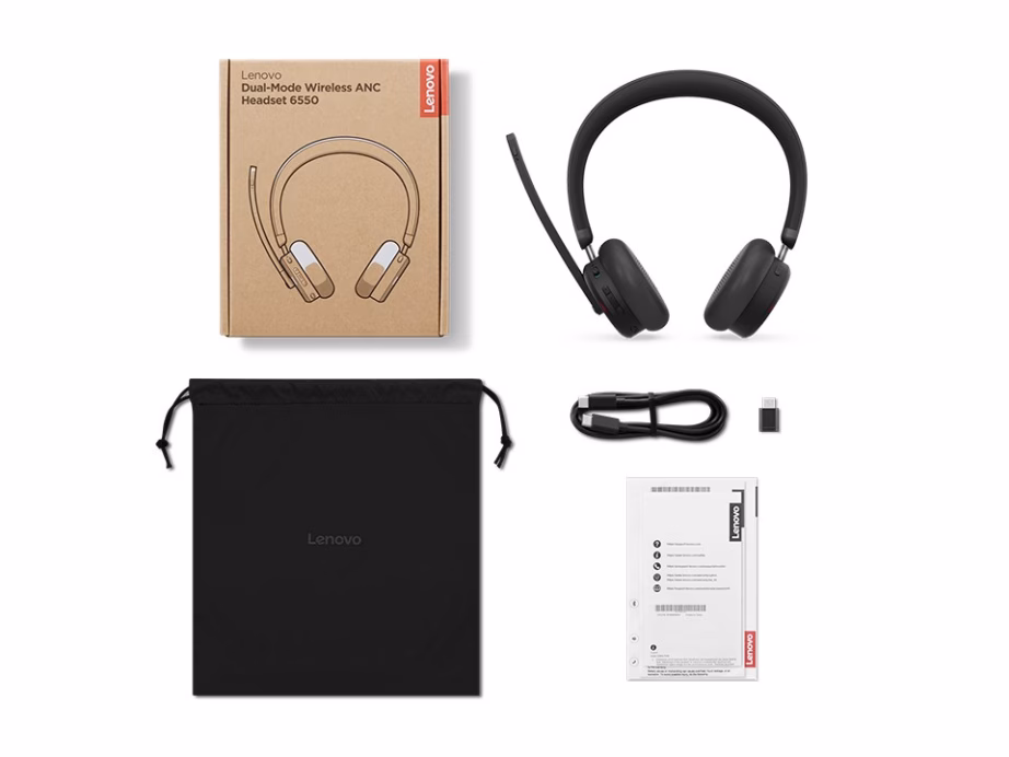 Juhtmevaba peakomplekt Lenovo ANC Headset 6550, USB‑C, Bluetooth 5.3, must - 19