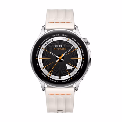 Nutikell OnePlus Watch Lite, ümmargune, 5 ATM, 330 mAh, hõbedane korpus beeži rihmaga