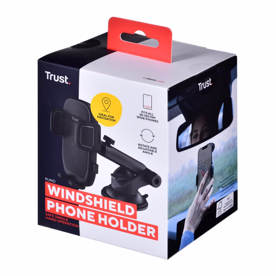 Telefonihoidik autole Trust Runo, iminapaga, 4–7″ ekraanidele, must - 11