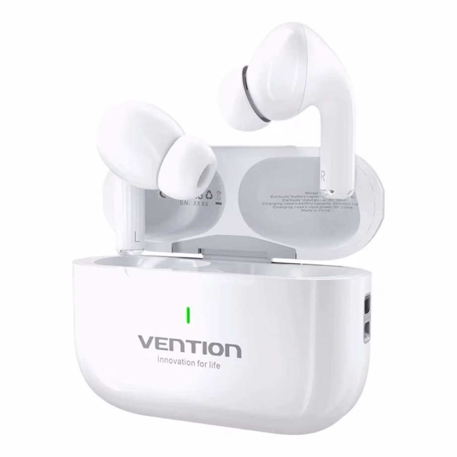 TWS-kõrvaklapid Vention Echo Lite E11, Bluetooth 5.4, IPX4, valged - 2