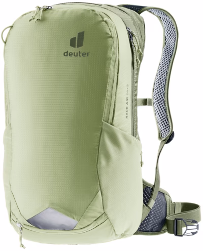 Rattaseljakott Deuter Race Air 14+3, 14+3 l, vihmakattega (Mineral/Grove)