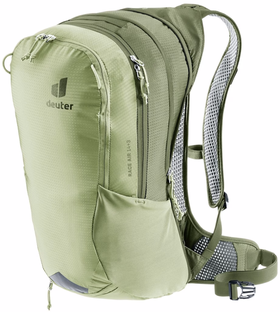 Rattaseljakott Deuter Race Air 14+3, 14+3 l, vihmakattega (Mineral/Grove) - 9