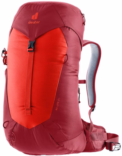 Matkaseljakott Deuter AC Lite 24, 24 l, vihmakate, 2 l joogisüsteem, cherry/masala
