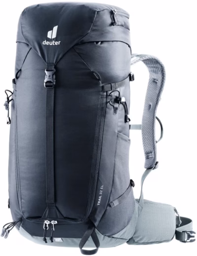 Matkakott Deuter Trail 32 L, must, pikemale kandjale, vihmakattega