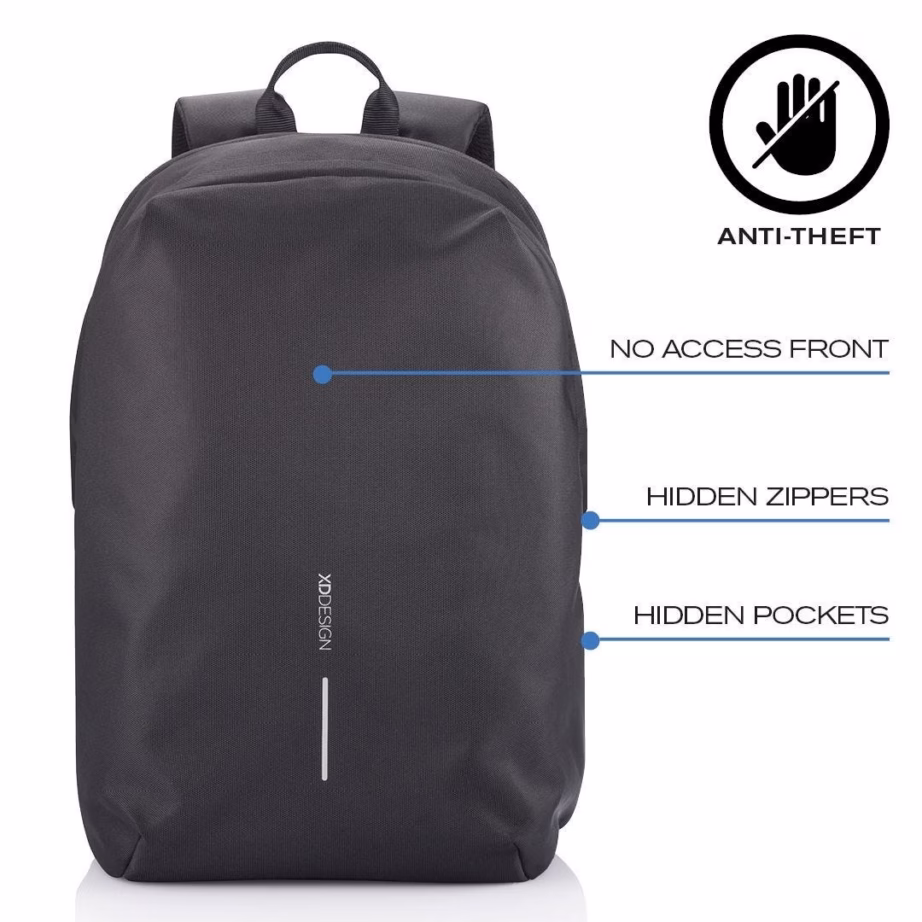 Vargusvastane seljakott XD DESIGN Bobby Soft P705.791, 16 l, 15,6″ sülearvutile, must - 2