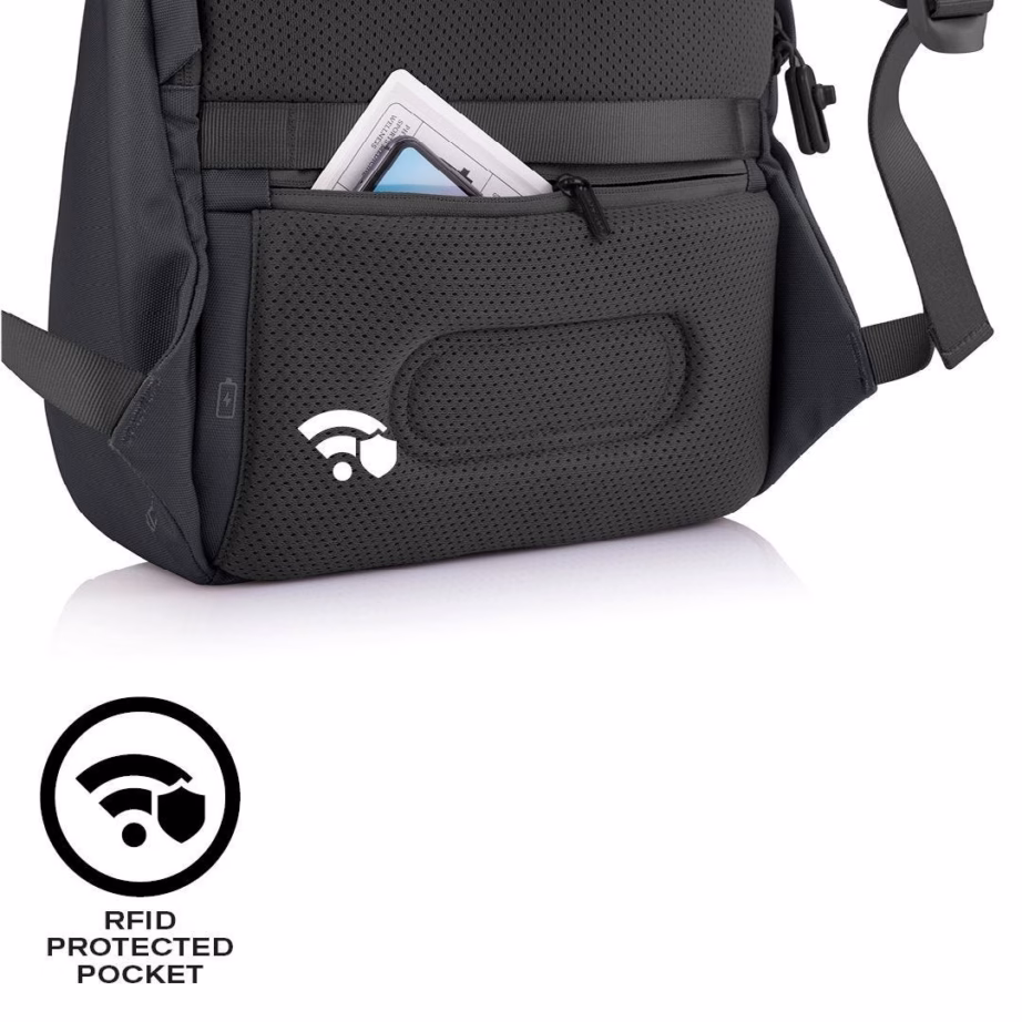 Vargusvastane seljakott XD DESIGN Bobby Soft P705.791, 16 l, 15,6″ sülearvutile, must - 8