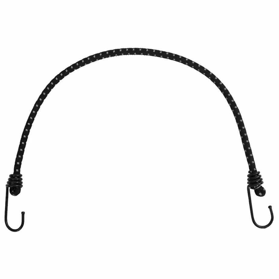 Bungee kinnitusnöör helkurribaga ja konksudega, 25 tk, 59 cm, must - 2