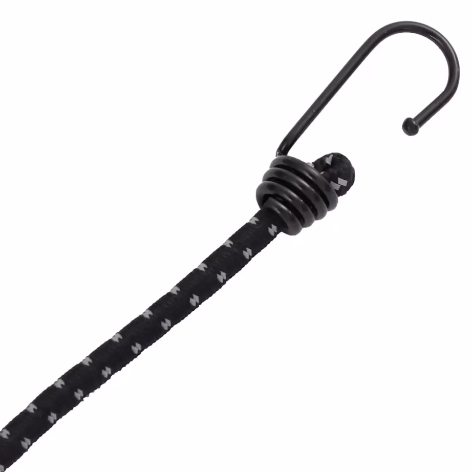 Bungee nöörid helkurribaga ja konksudega 25 tk, 38 cm, must, 50 kg - 5