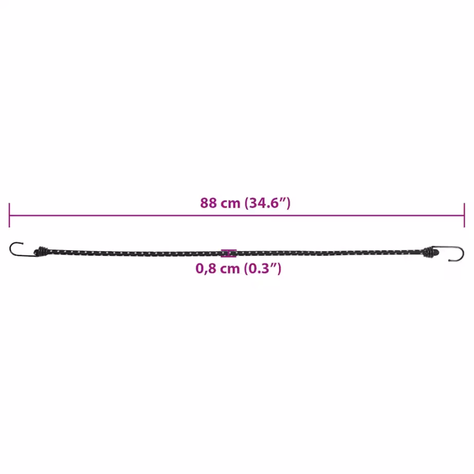 Helkurribadega bungee-nöör konksudega, 50 tk, 88 cm, kandevõime 50 kg - 7