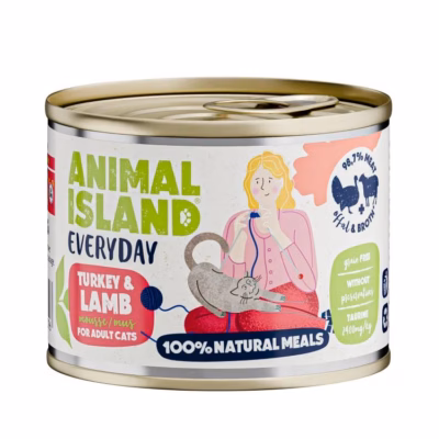 Märg kassitoit ANIMAL ISLAND Everyday, kalkun ja lambaliha, 200 g
