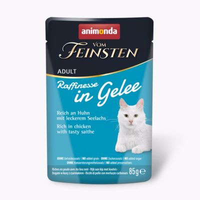 Kasside märgtoit animonda Vom Feinsten Adult Raffinesse tarretises, kana ja must süsikas, 85 g