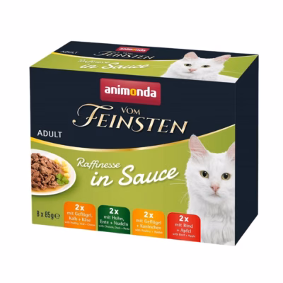 Kasside märgtoit animonda Vom Feinsten Adult Raffinesse kastmes, 8 × 85 g