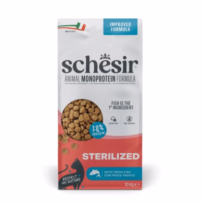 Kasside kuivtoit Schesir Animal Mono Protein Formula Sterilized Fish, 10 kg