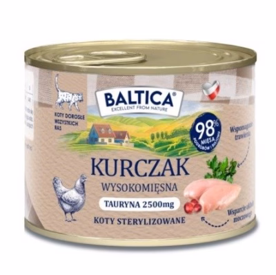 Kasside märgtoit BALTICA Smaki regionów Chicken, täissööt, 185 g