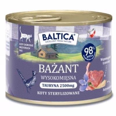 Kasside märgtoit BALTICA Smaki regionów Pheasant, täissööt täiskasvanud kassidele, 185 g